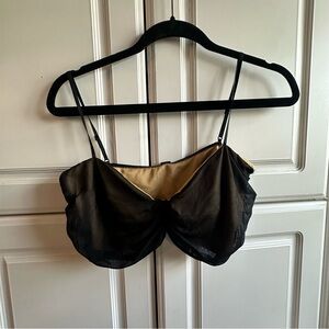 Sheer Black Overlay Bralette with Cream Lining